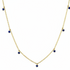 sapphire shaker pendant necklace in 14k gold with moving round sapphires