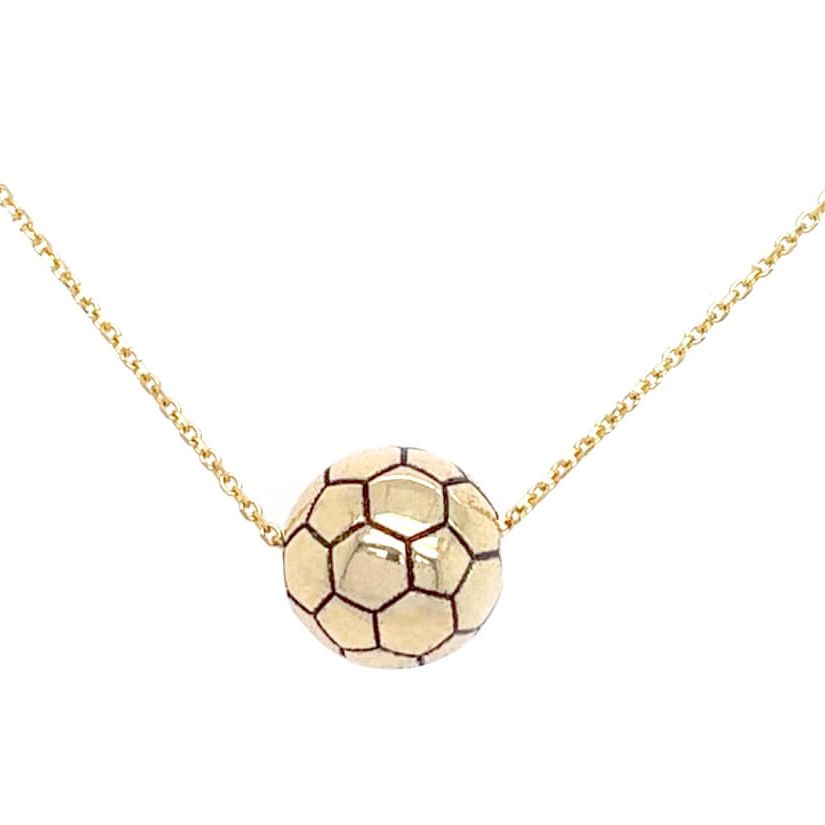 14k gold soccer ball necklace by Diamond Tales