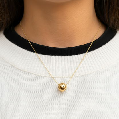 14k gold soccer ball necklace by Diamond Tales