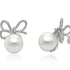18k gold South Sea pearl and diamond bow earrings by Diamond Tales