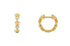 18k gold huggie earrings with hanging star charms and diamond accents