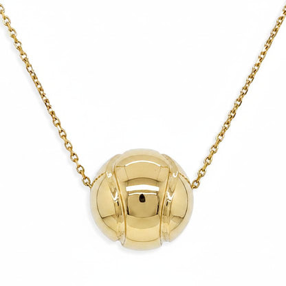 14k gold tennis ball necklace by Diamond Tales