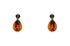 18k yellow gold drop earrings with round green tourmalines and pear citrine drops
