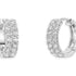 18k gold two row diamond huggie earrings by Diamond Tales