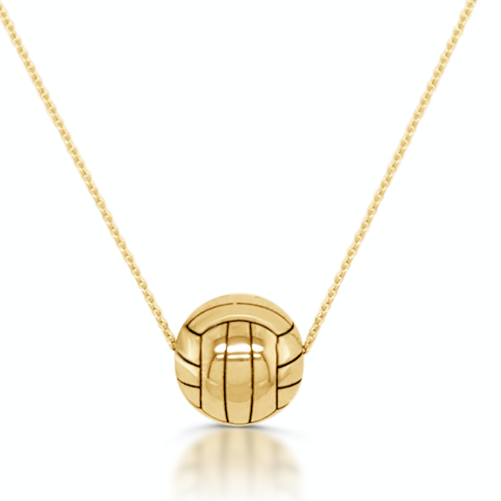 14k gold volleyball necklace by Diamond Tales
