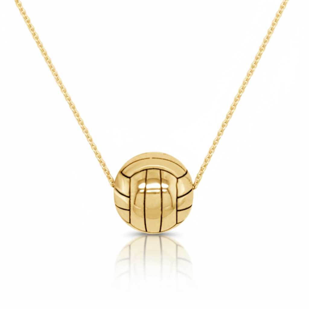 14k gold volleyball necklace by Diamond Tales