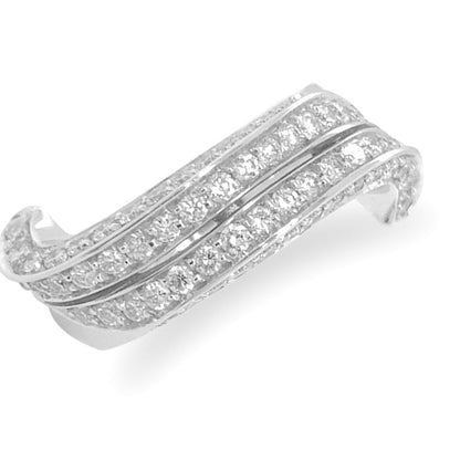 18k gold wavy band with diamond accents