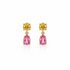 14k yellow gold drop earrings with round yellow sapphires and pear pink sapphires