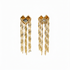 18k yellow gold earrings with yellow sapphires, diamonds, and chain drops